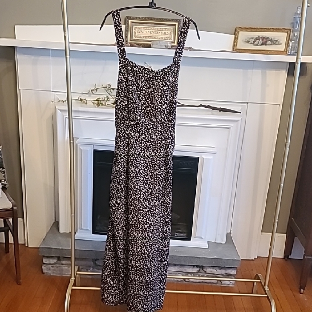 Chaus Black and White Floral Maxi Dress